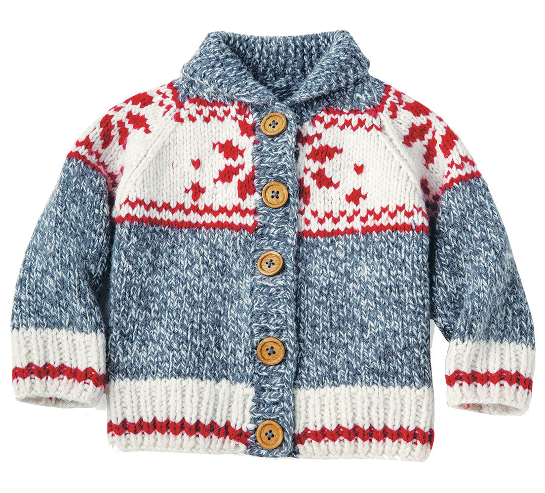 Modèle de cardigan et de chapeau de flocon de neige