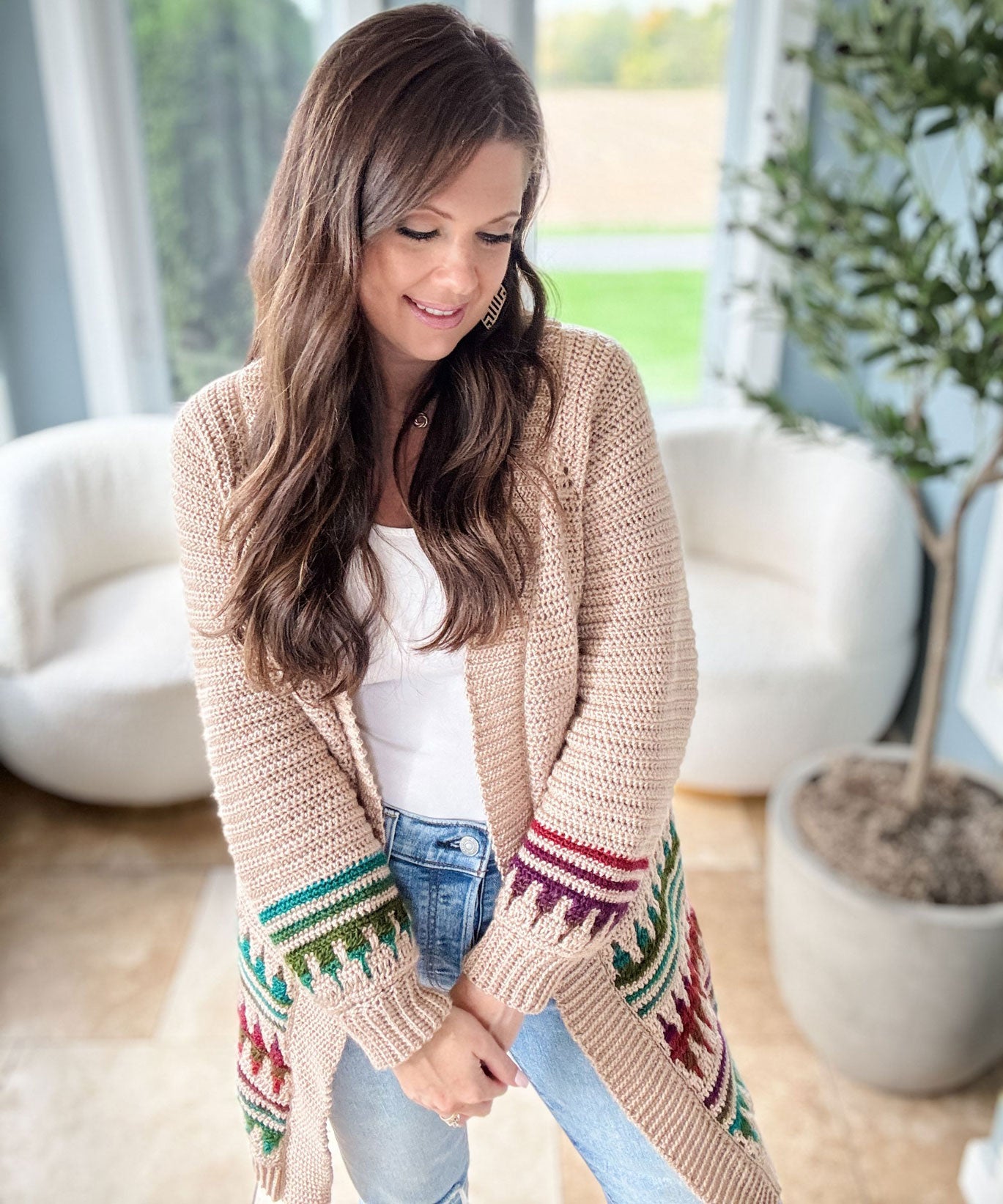 Autumn's Charm Mosaic Duster Length Cardigan – Mary Maxim Ltd