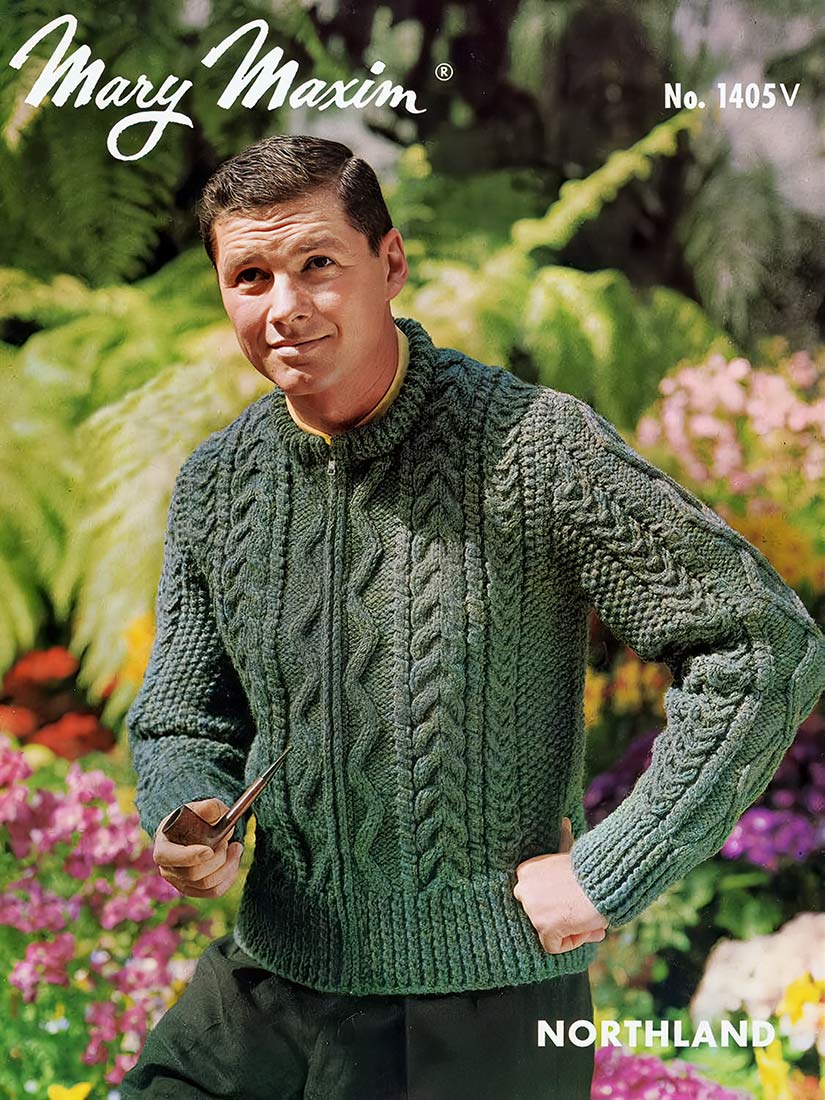 Men's Aran Cardigan or Pullover Pattern – Mary Maxim Ltd