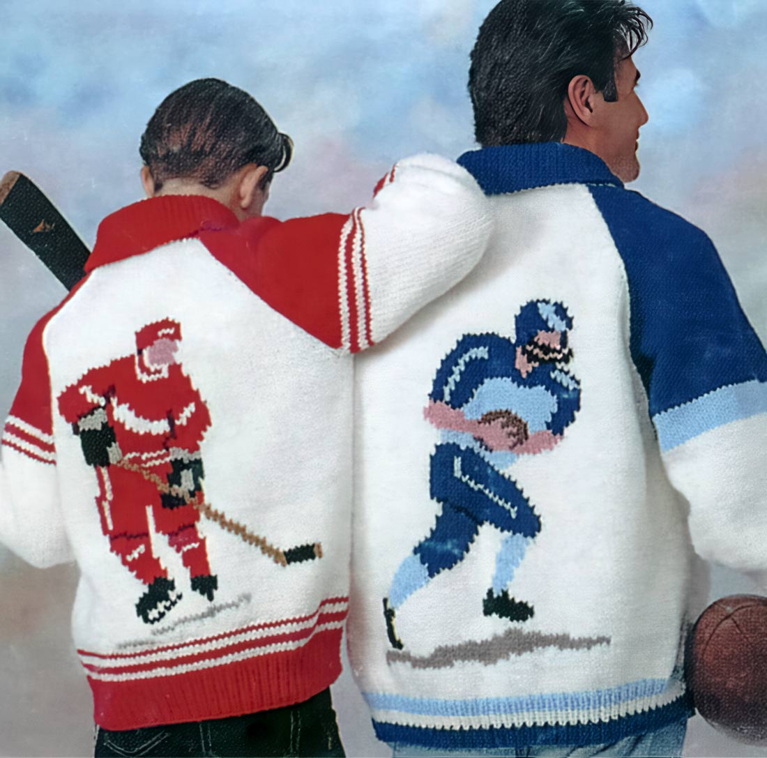 GOOD GRIEF！FOOTBOOL NUMBER KNIT PULLOVER Soccer Pullover Pattern – Mary Maxim Ltd