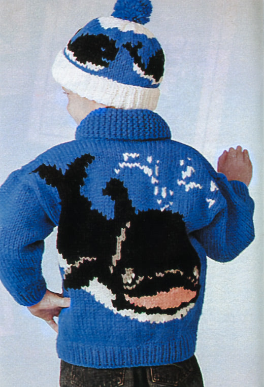 イ*ウ様 稀少柄【Canadian Sweater】SPOUTING WHALE Whale Sweater With Toque Pattern – Mary Maxim Ltd