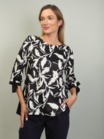 Black & White Bowtie Sleeve Blouse