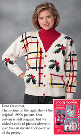 Holly and Plaid V-Neck Cardigan Pattern