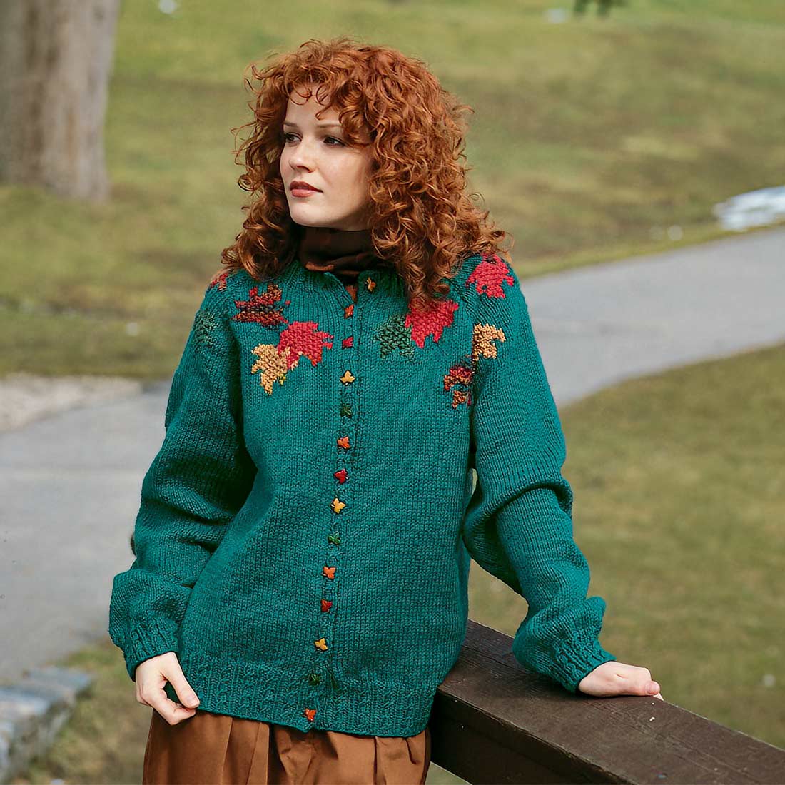 カーディガン Botanical Pattern Knitted Lame Cardigan Botanical Pattern Jacquard Cardigan in Olive – Blue Owl Workshop
