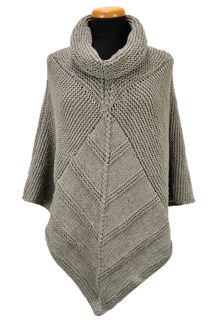 Diamond Poncho, Wrist Warmer and Slouchy Hat Pattern