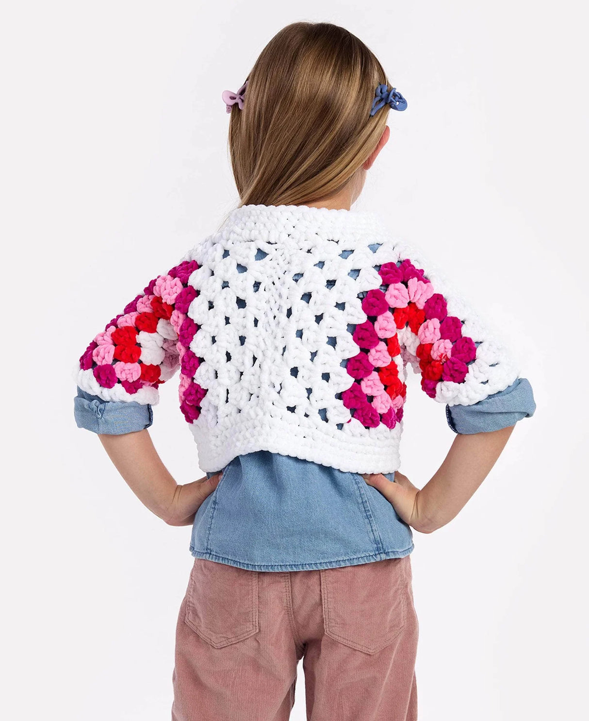 Free Rosy Petals Hexagon Cardi Pattern
