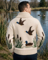 Modèle de cardigan de canards et de queues de chat
