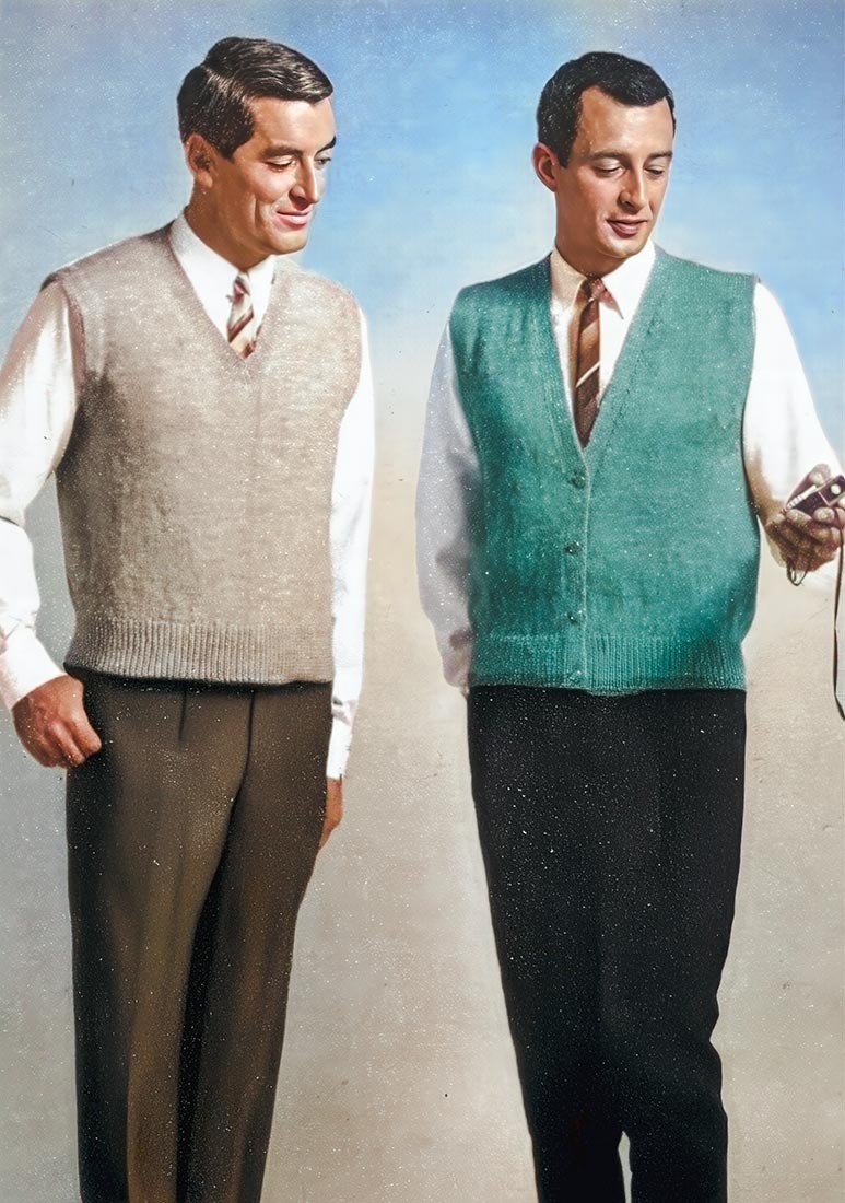 Men's Sleeveless Pullover and Vest Pattern