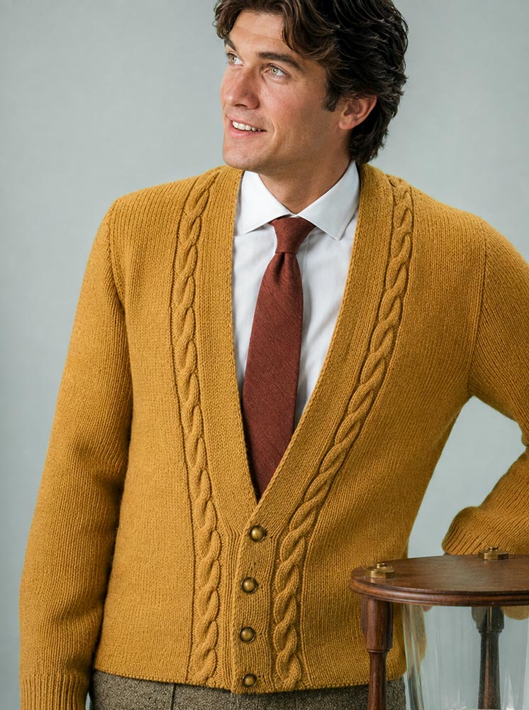 Man's Cable Cardigan Pattern