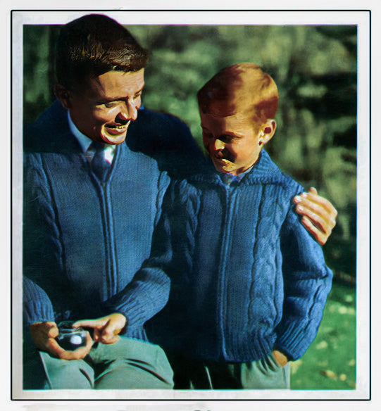 Boy's and Men's Cable Cardigans Pattern