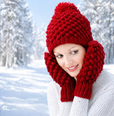 Popcorn Tam & Mitten Set Pattern