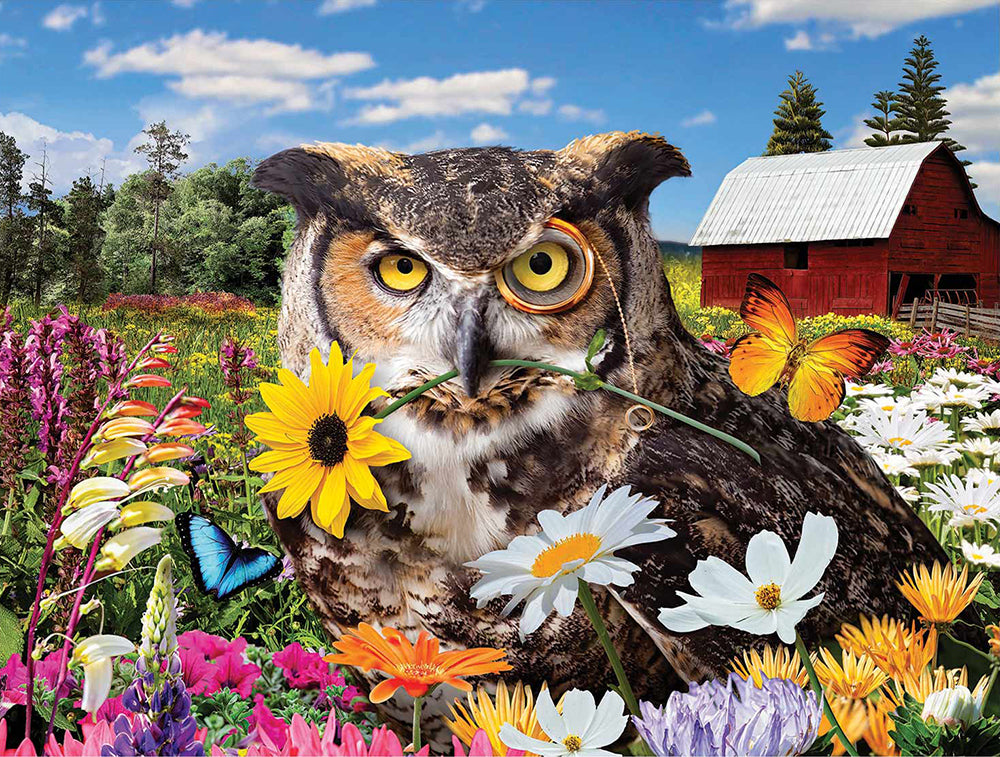 Owl Flower Fiesta Jigsaw Puzzle