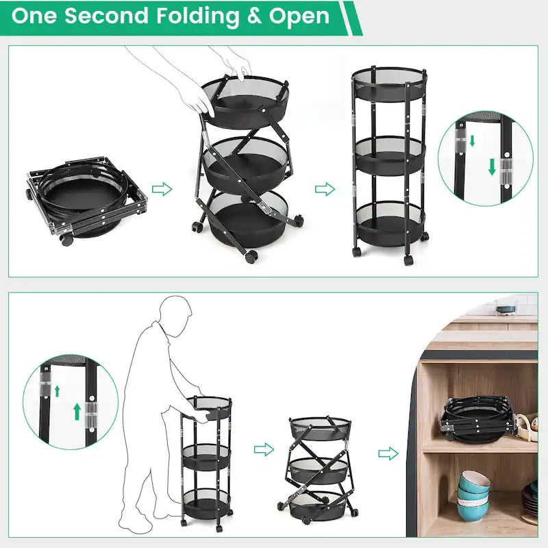 3 Tier Folding Carts