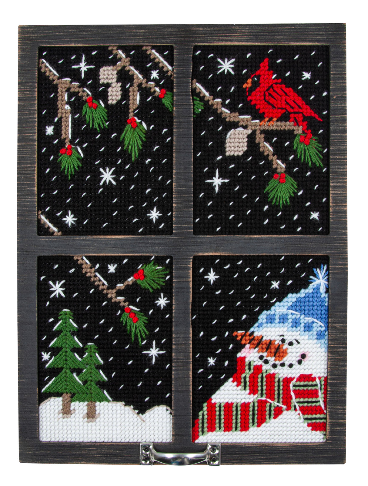 Nighttime Flurries Window Frame Plastic Canvas Kit