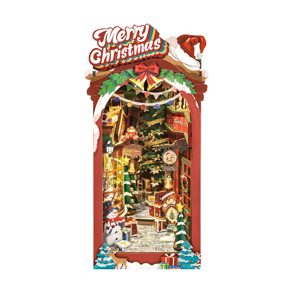 Christmas Street Book Nook Wood Model Kit