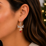 Crystal Reindeer Earring Set
