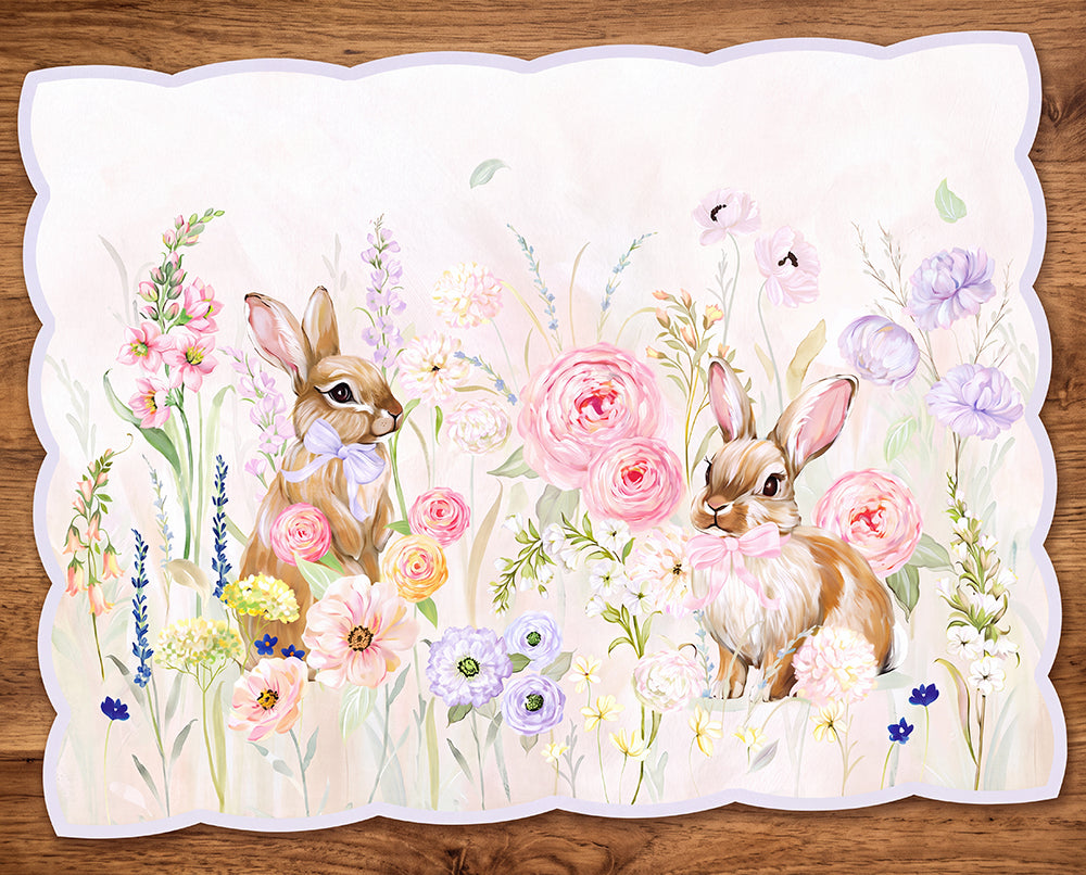 Bright Blooms Scalloped Cork-backed Placemat Set