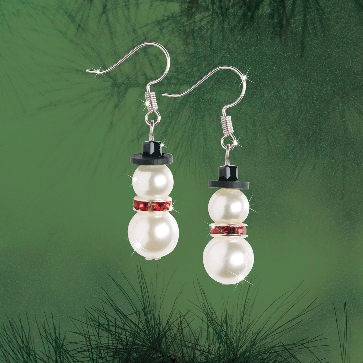 Pearl Snowman Earring Set