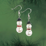 Pearl Snowman Earring Set