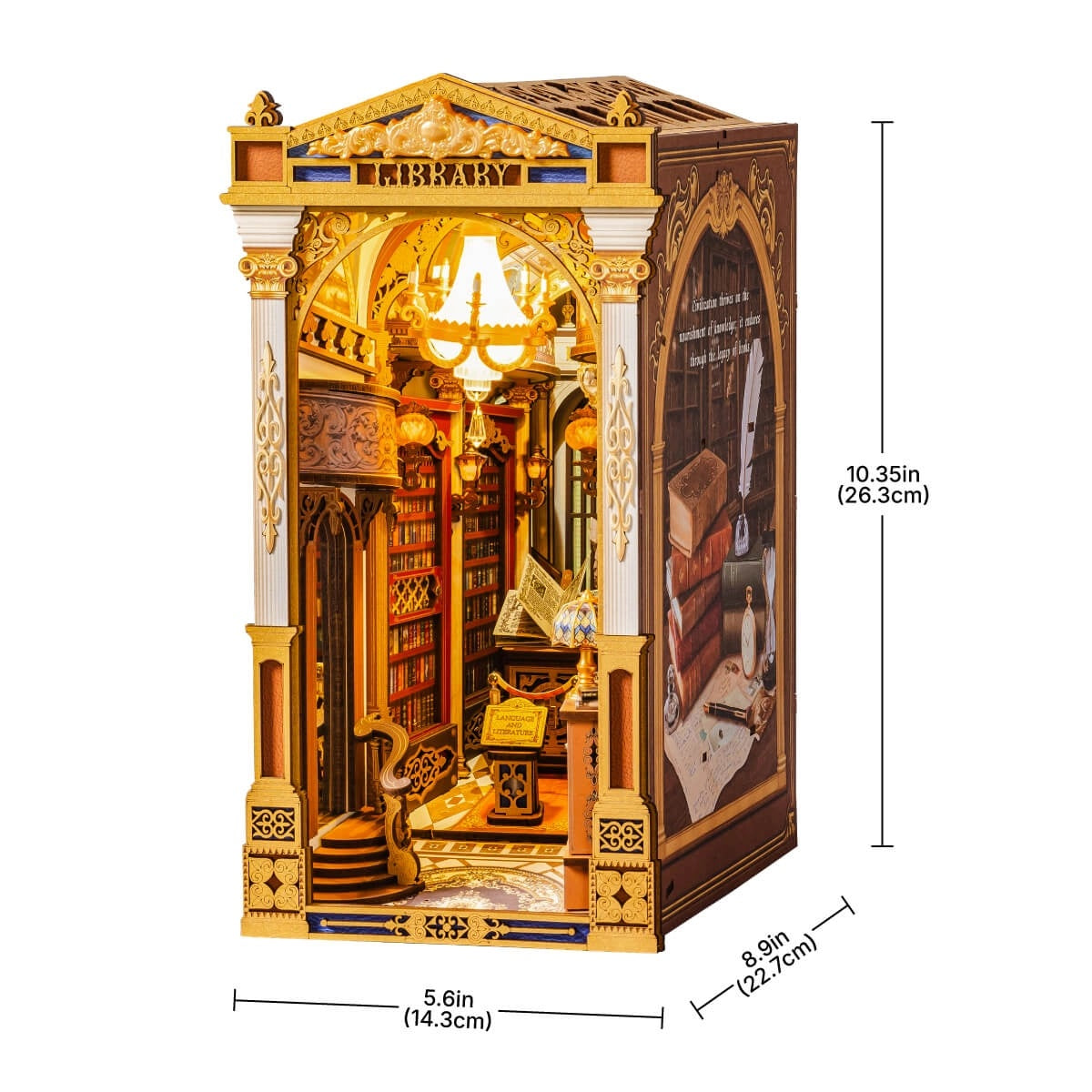 Library of Wonders Book Nook Wood Model Kit
