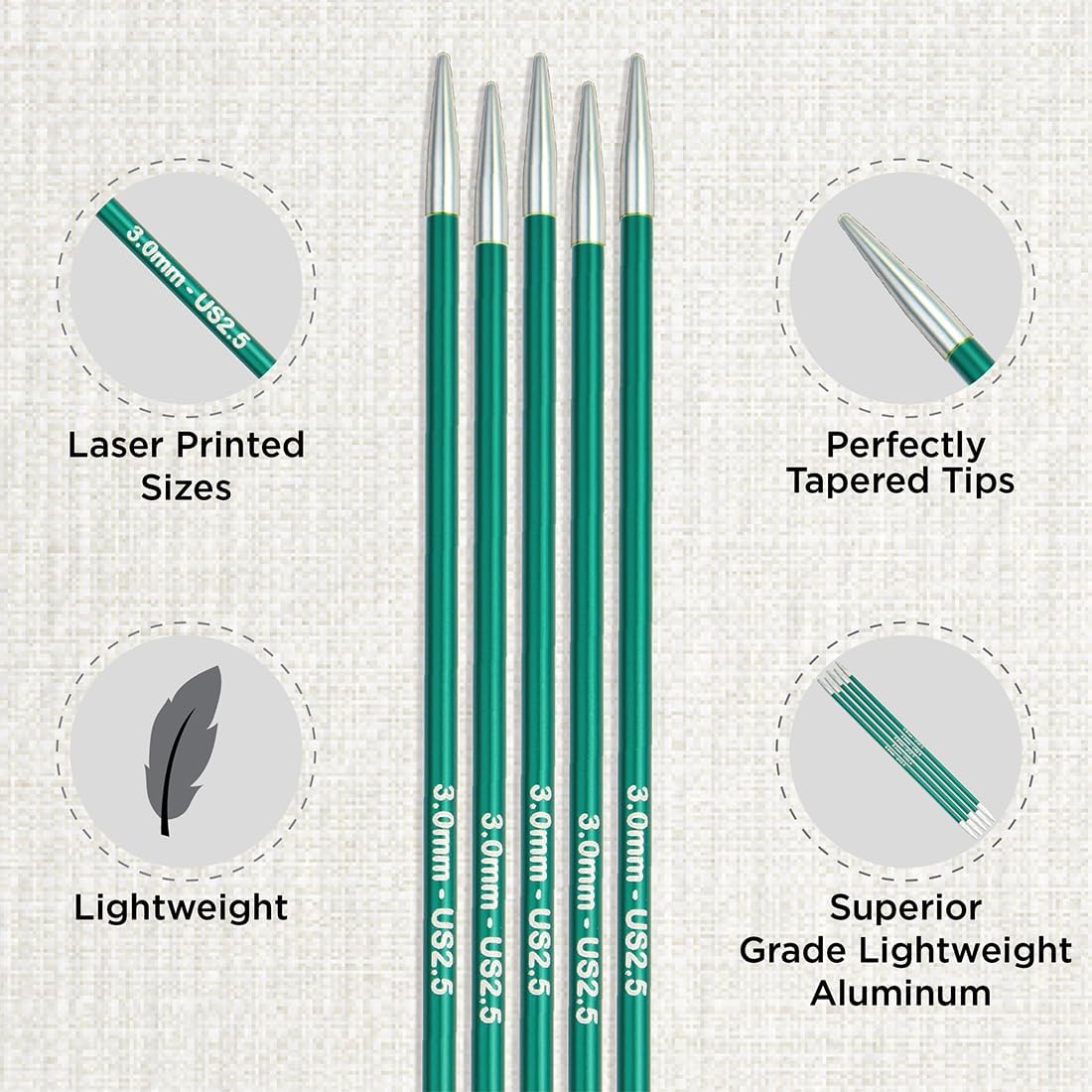 Zing Deluxe Double Pointed Knitting Needle Set