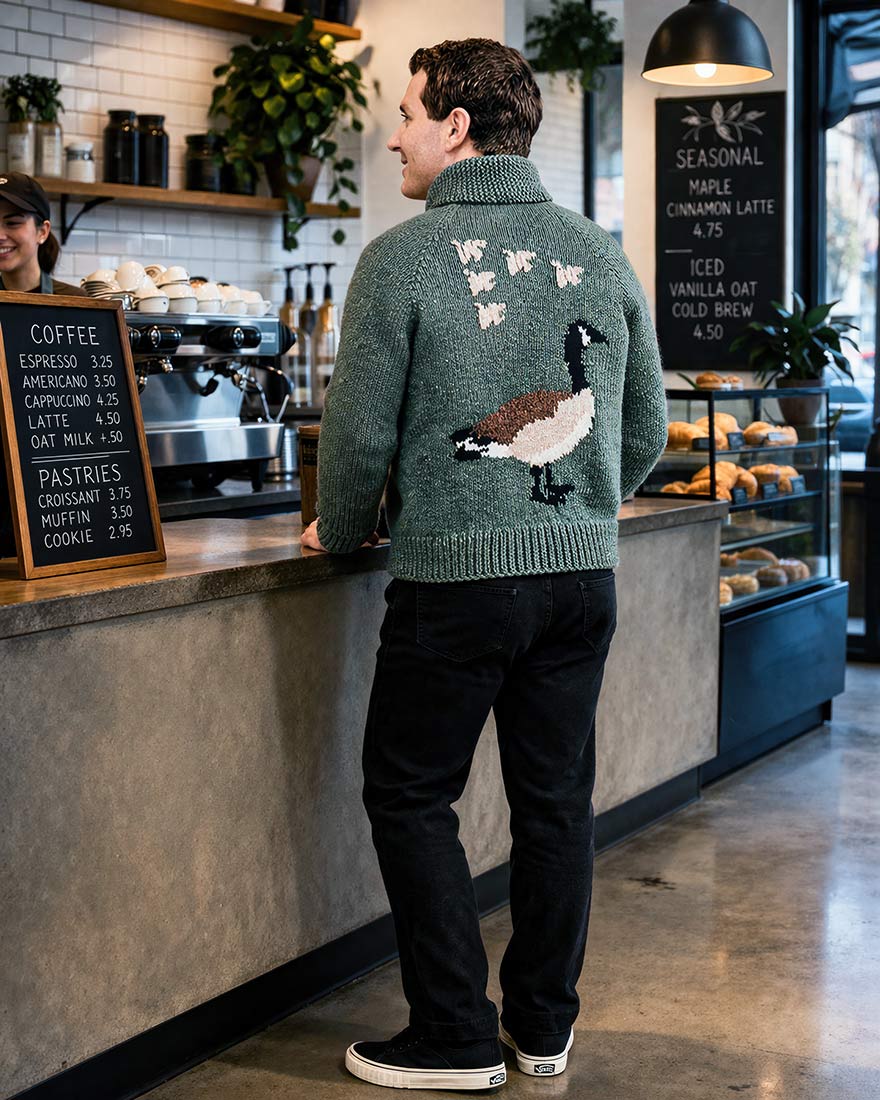 Men's Goose Zip-Up Cardigan Pattern – Mary Maxim Ltd