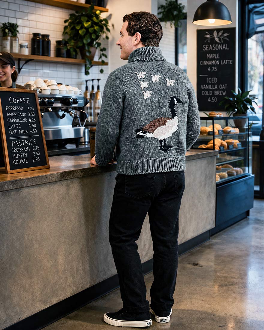 Men's Goose Zip-Up Cardigan Pattern – Mary Maxim Ltd