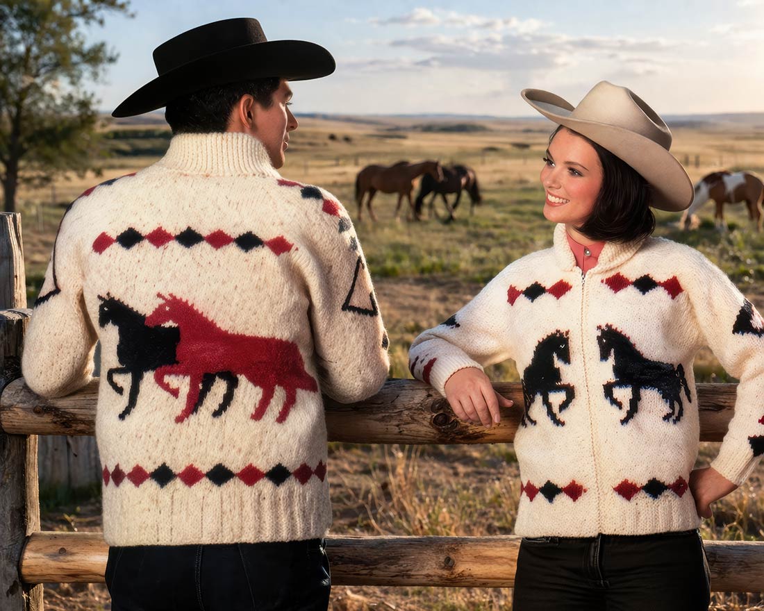 Patron de cardigan pour homme Prairie Prancers
