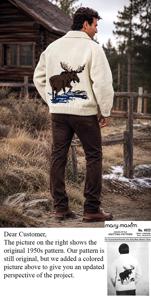 Men's Moose Cardigan Pattern – Mary Maxim Ltd