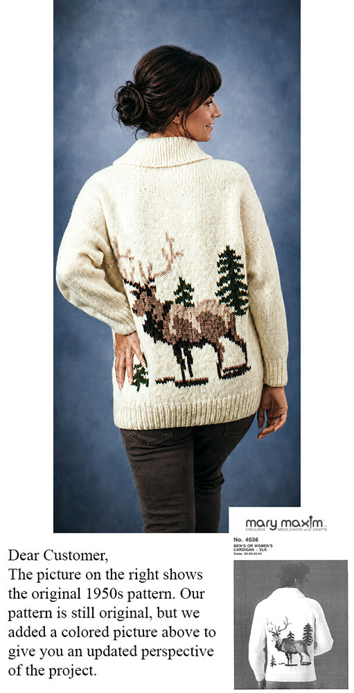 Men's Or Woman's Elk Cardigan Pattern
