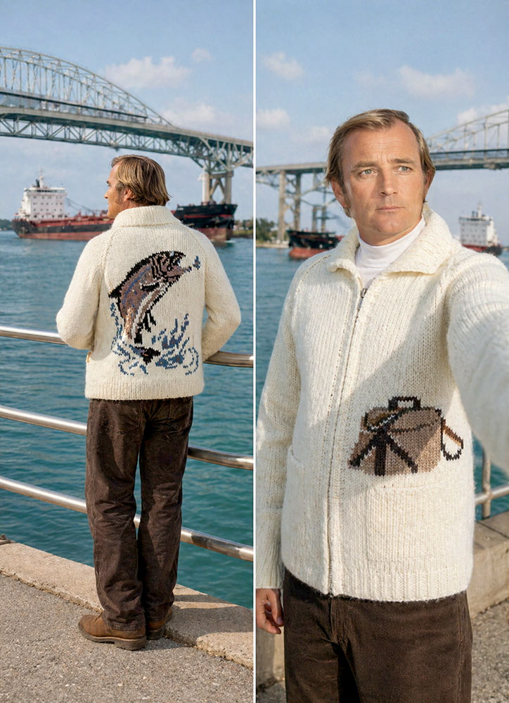 Modèle de cardigan poisson pour homme ou femme