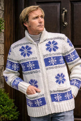 Ladies' or Youth's Cardigan - Snowflake Pattern