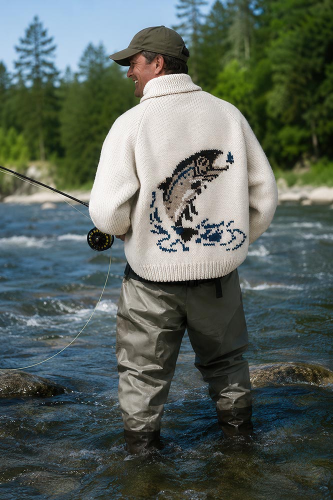Modèle de cardigan de poisson pour hommes