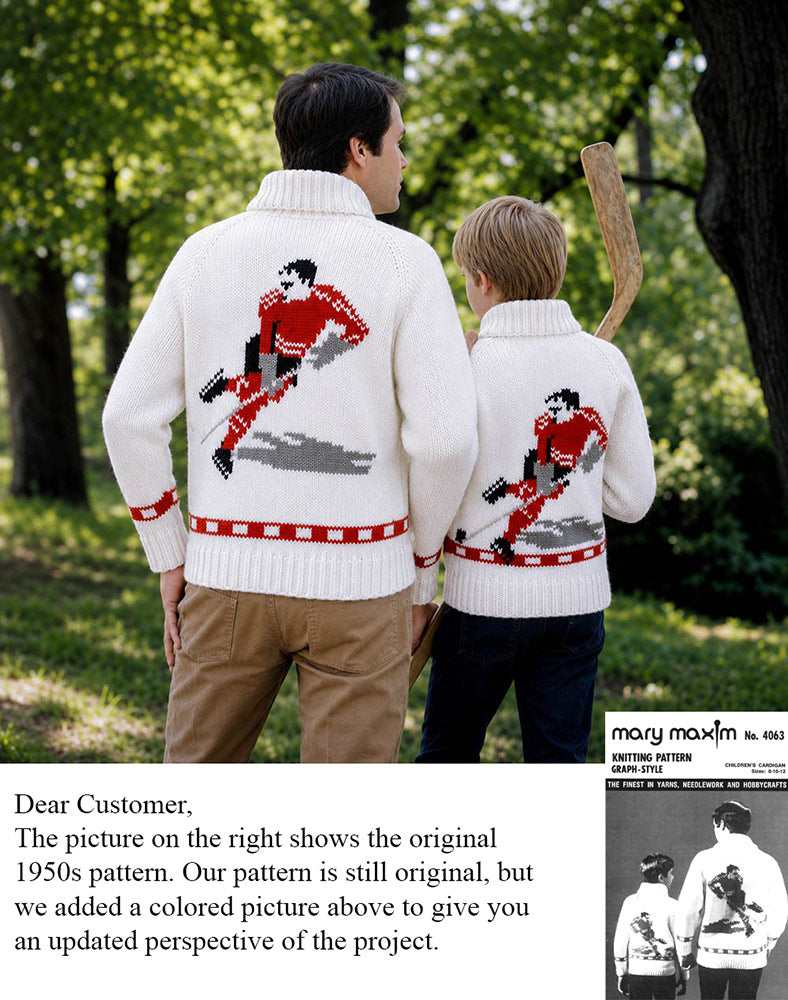 Children's Hockey Cardigan Pattern