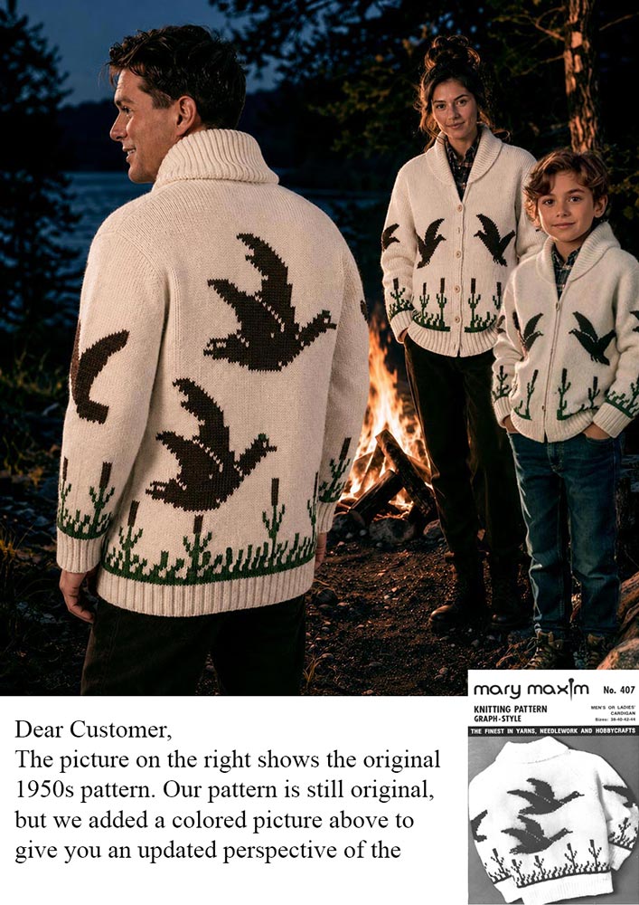 Men's or Ladies' Wild Duck Cardigan Pattern – Mary Maxim Ltd
