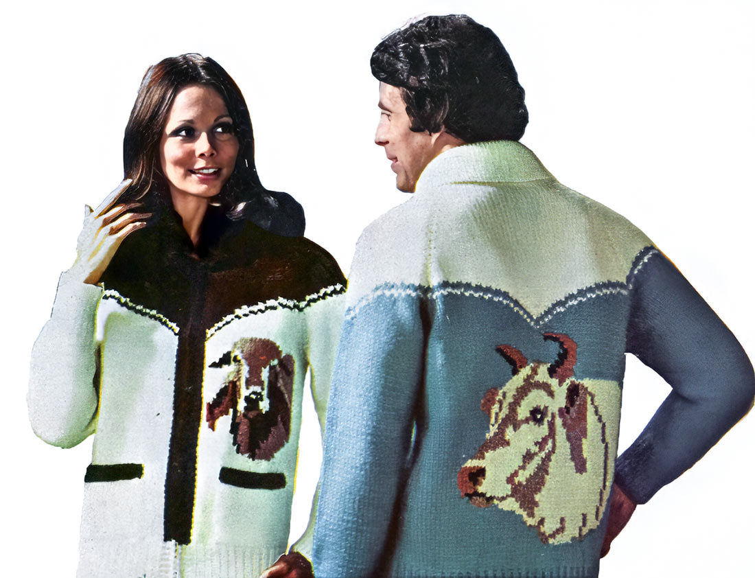 Men's or Ladies' Brahma or Charolais Cardigan Pattern
