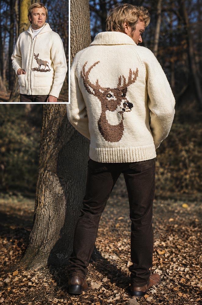 Men's or Ladies' Deer Cardigan Pattern – Mary Maxim Ltd
