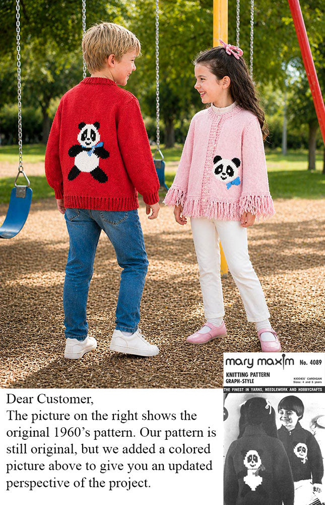 Kiddies' Panda Cardigan Pattern