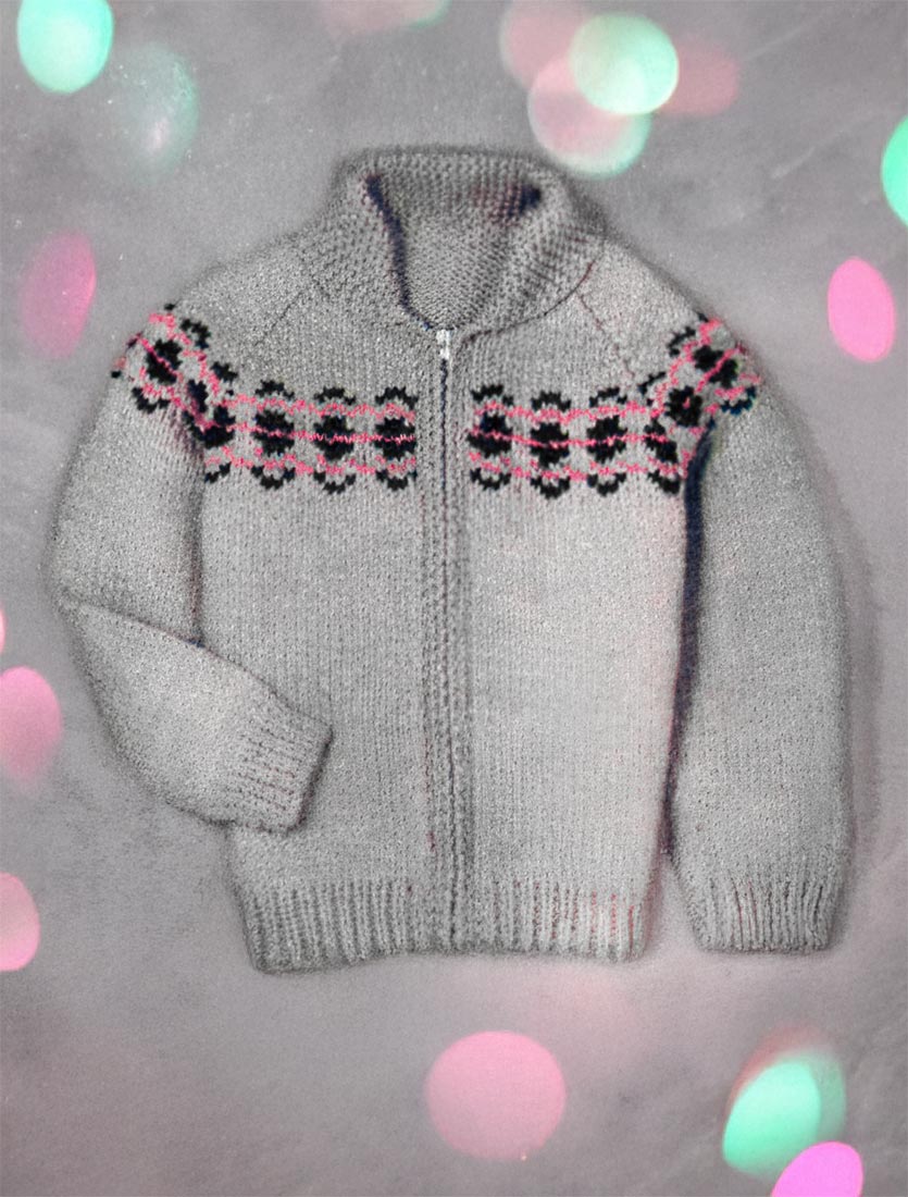 Cardigan &amp; Tuque Enfant - Motif Géométrique
