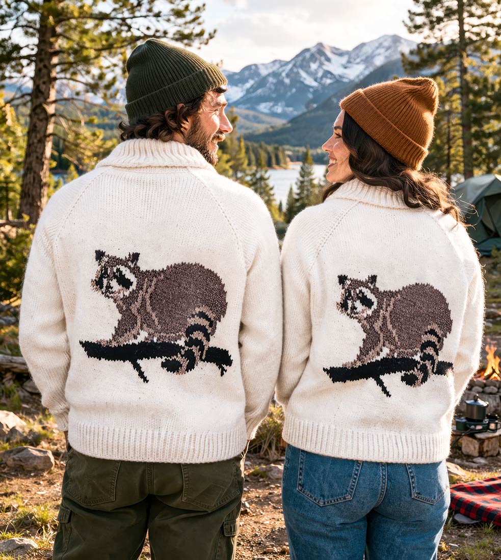 ニット/セーター argue RACOON WOOL AIRY FUR KNIT/MILK TEA Men's or Ladies' Raccoon Cardigan Pattern – Mary Maxim Ltd