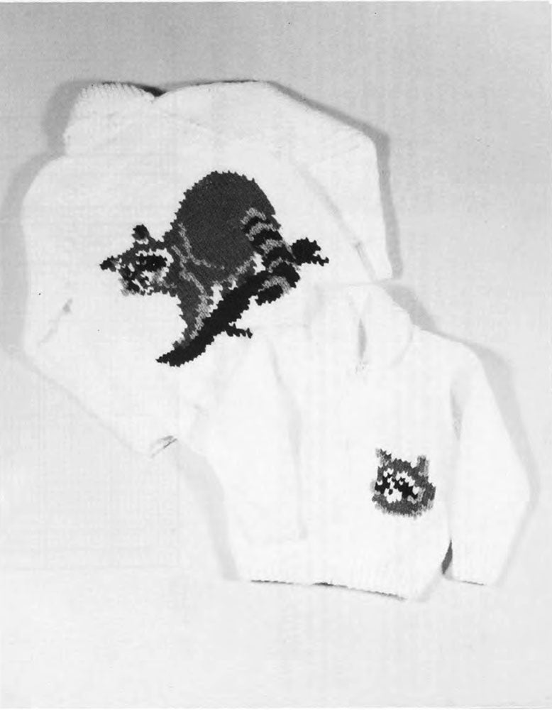 Men's or Ladies' Raccoon Cardigan Pattern