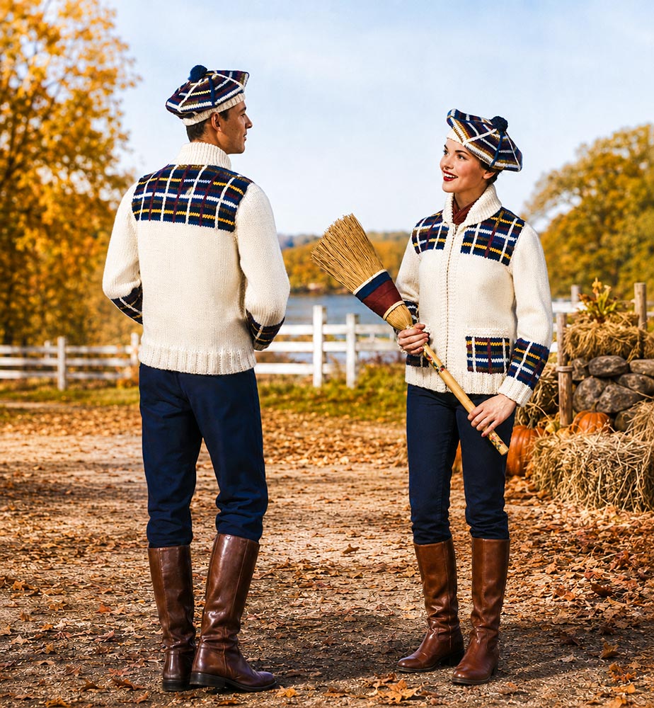 Cardigan à carreaux Highland et Tam assorti - O - Shanter Pattern