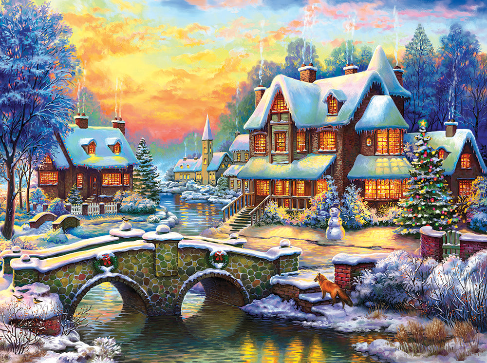 Stone Bridge to Winter Estate Jigsaw Puzzle