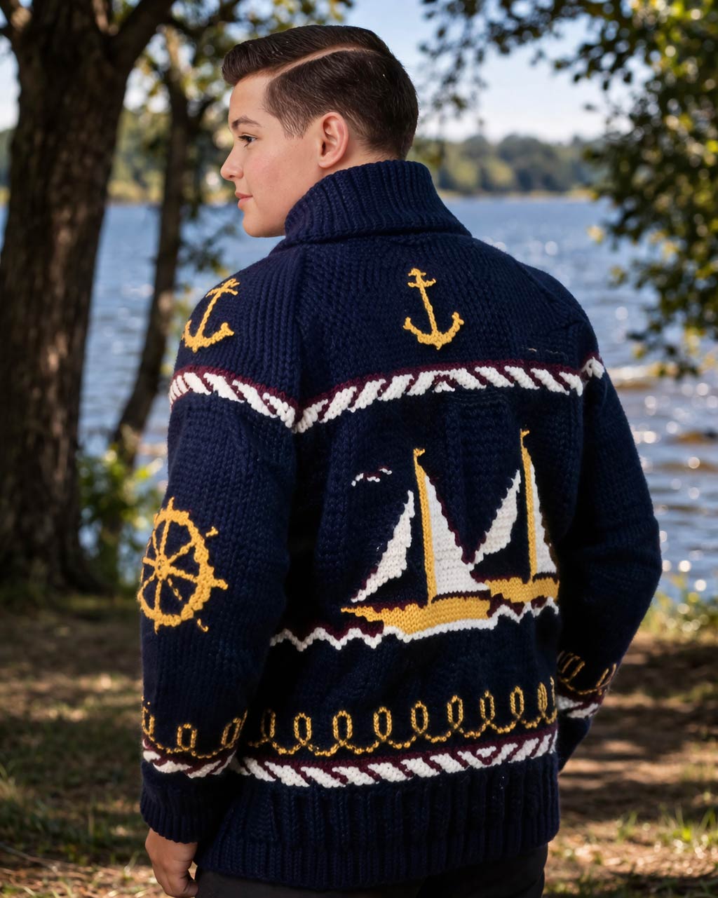 Modèle de cardigan pour dames ou jeunes Sailing Time