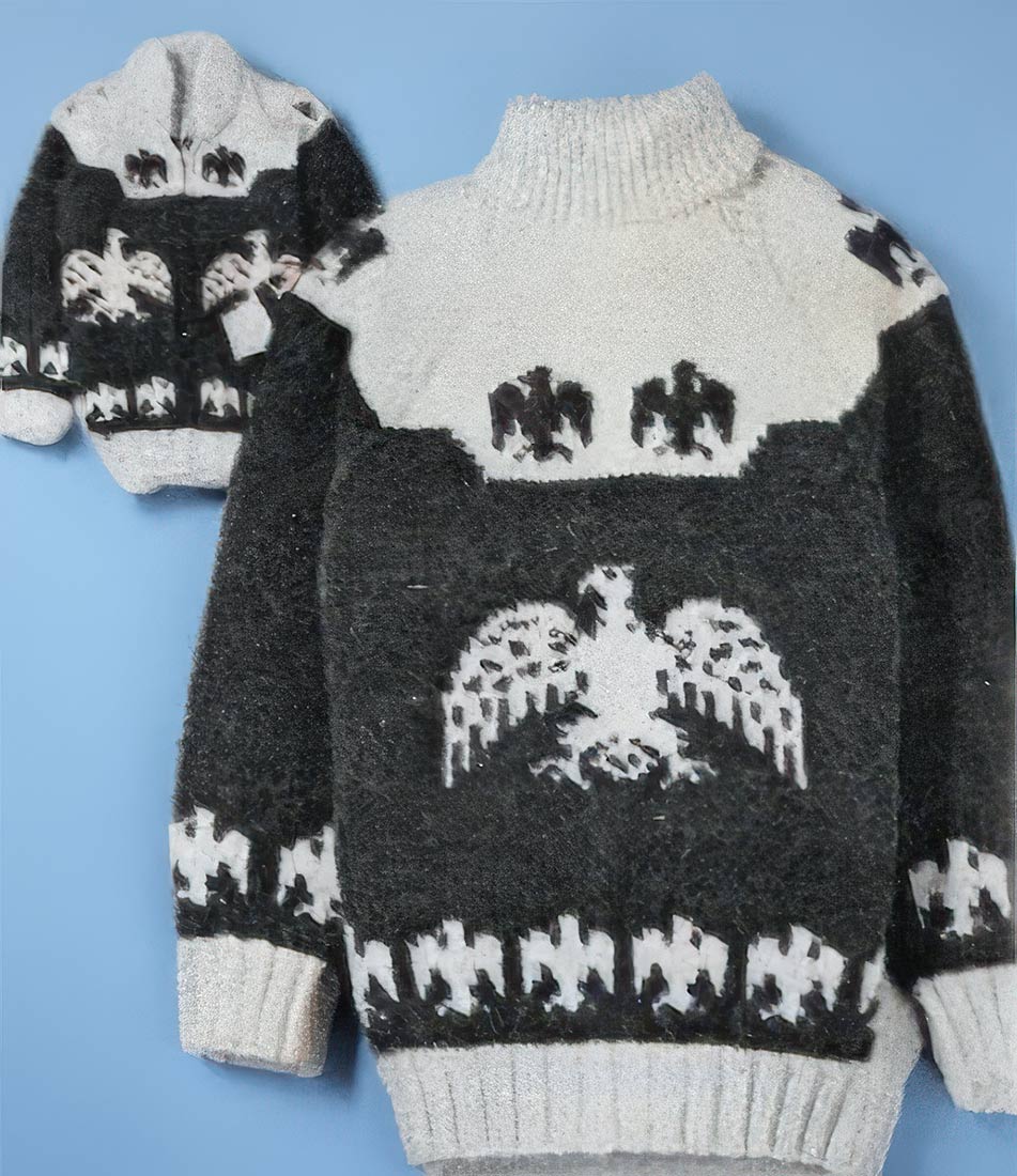 Ladies' or Youth's Cardigan - Indian Eagle Pattern