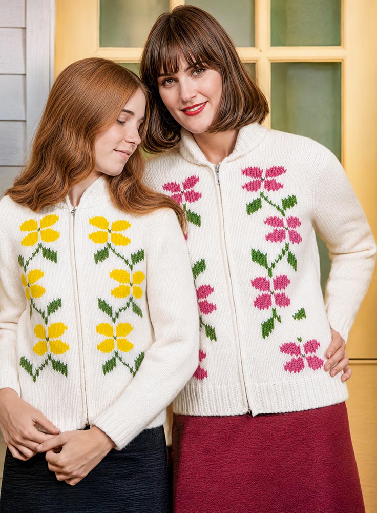 Cardigan Femme - Motif Roses Rambling