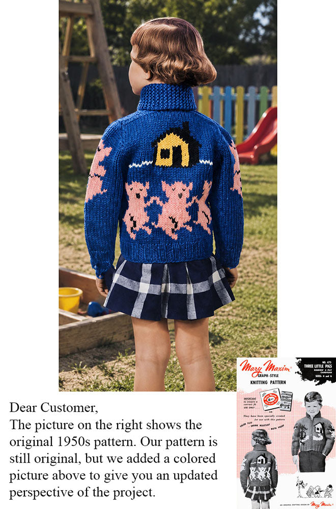 Modèle de cardigan des trois petits cochons