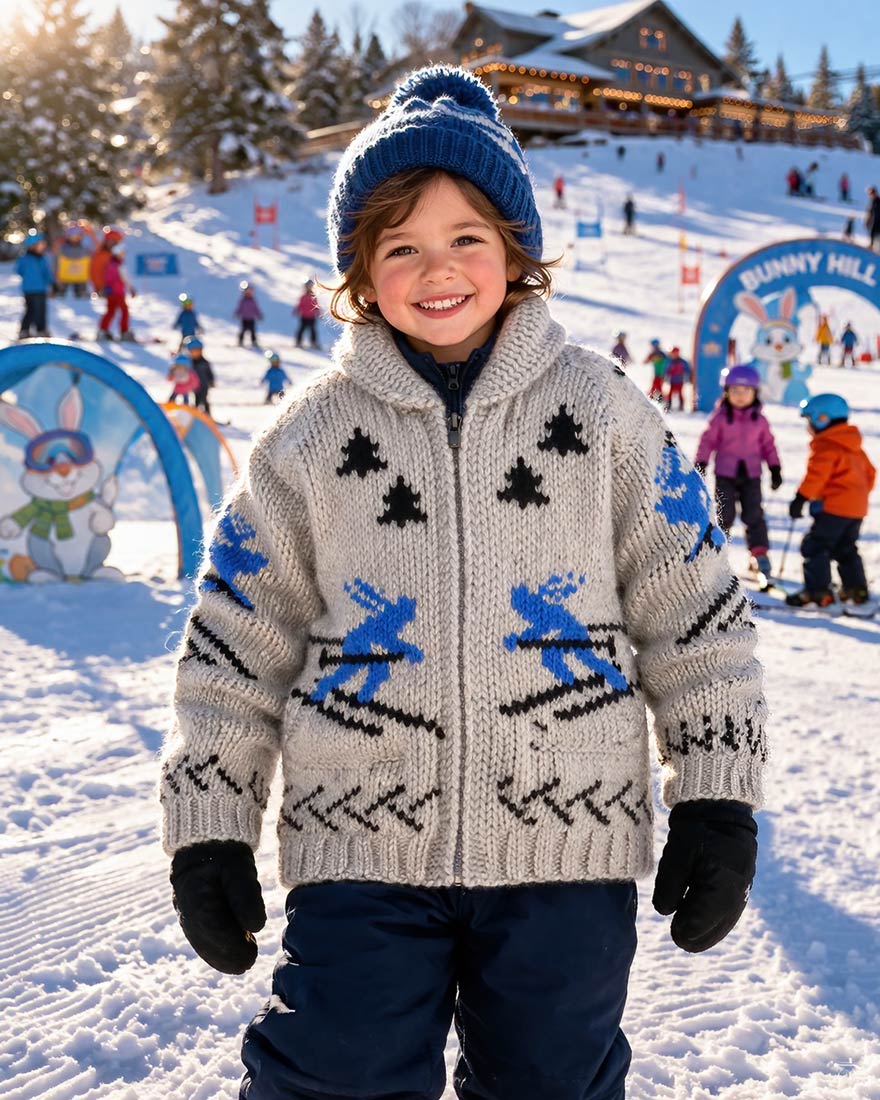 Children's Skiers Cardigan Pattern