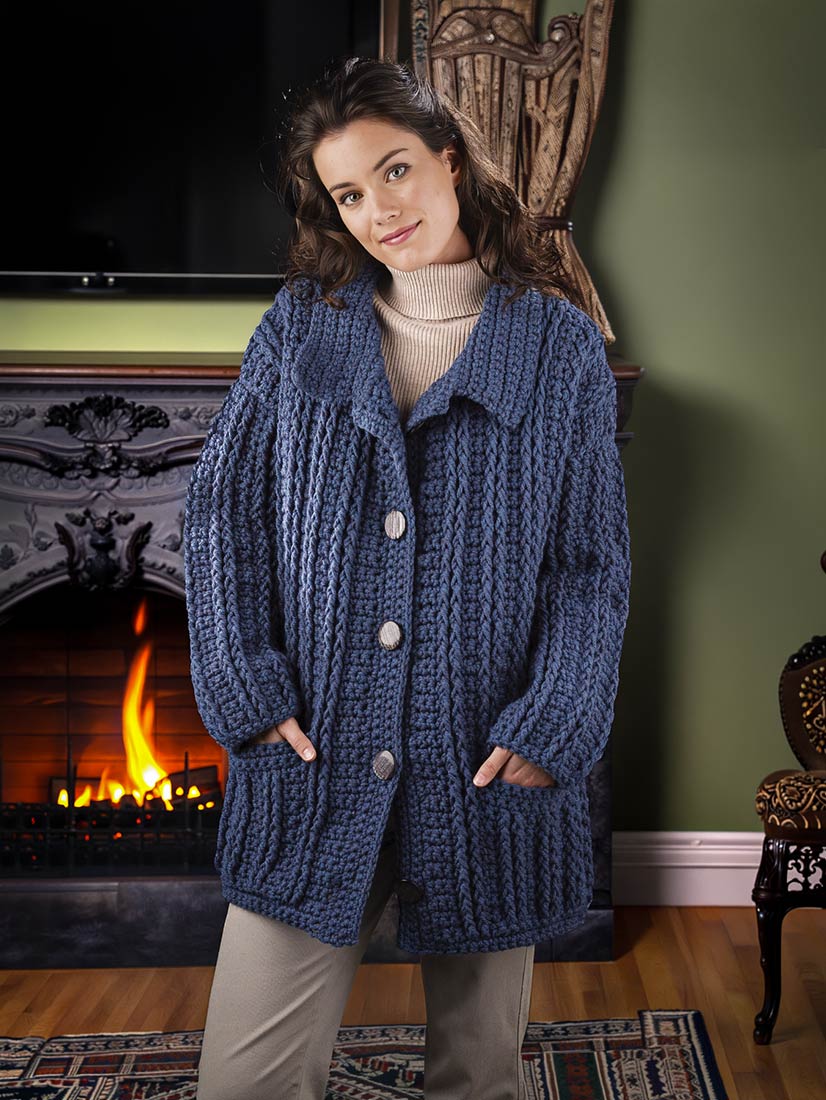 Free Ribbed Crochet Coat Pattern