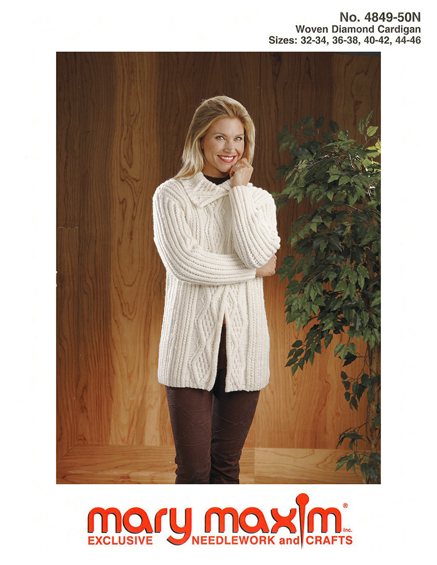 Modèle de cardigan en diamant tissé